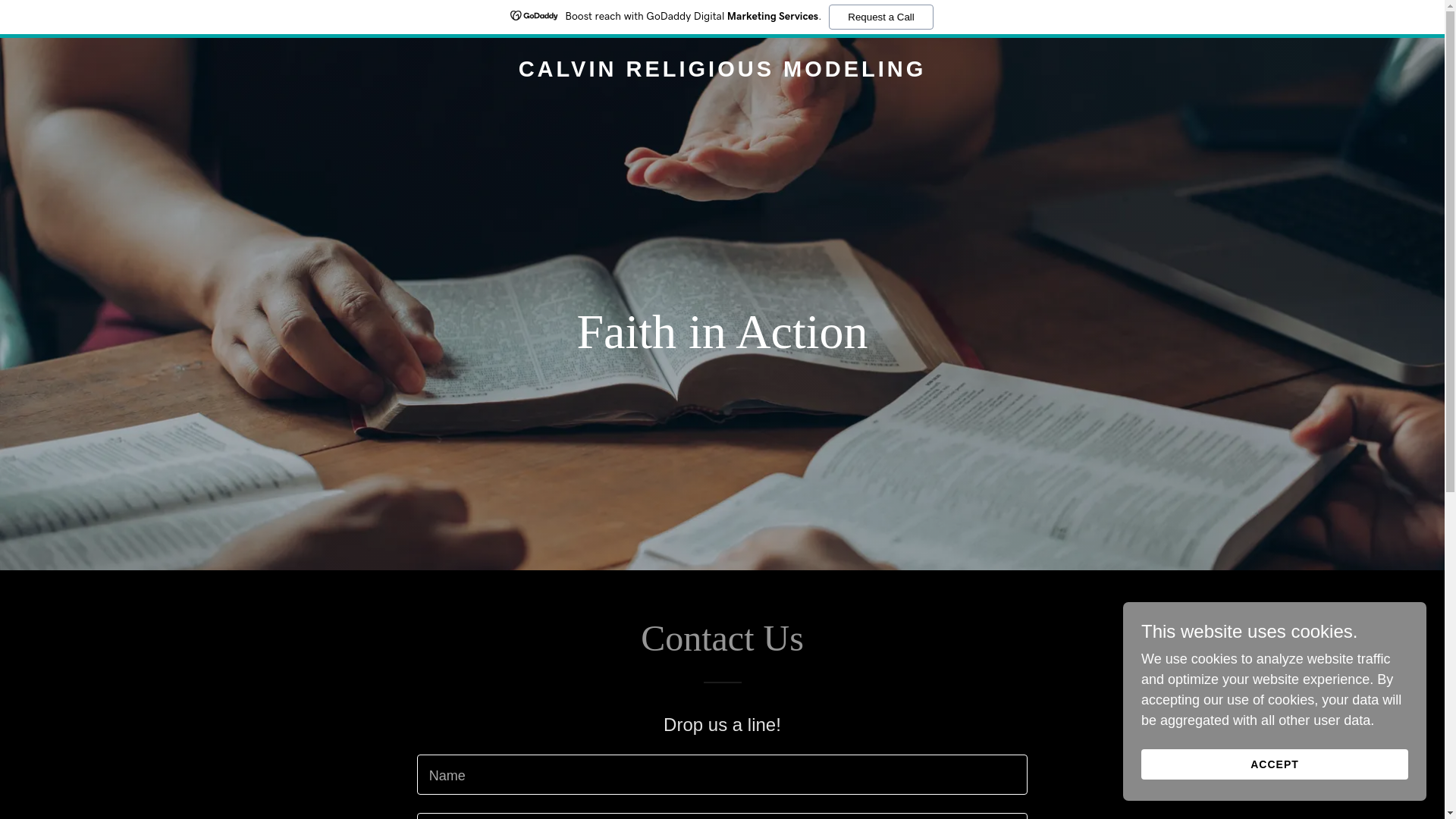 website screenshot of https://calvinreligiousmodeling.org/