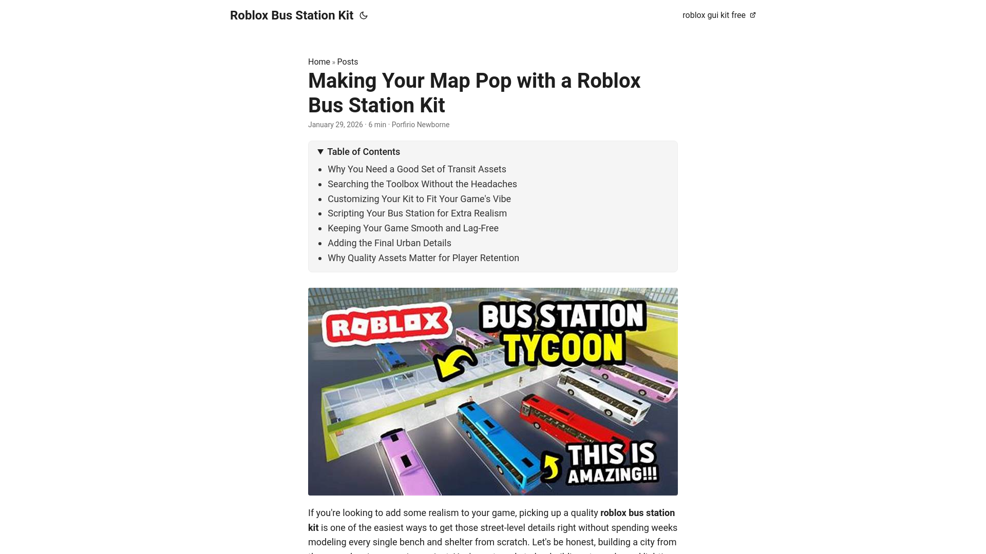 website screenshot of https://roblox-bus-station-kit.pages.dev/