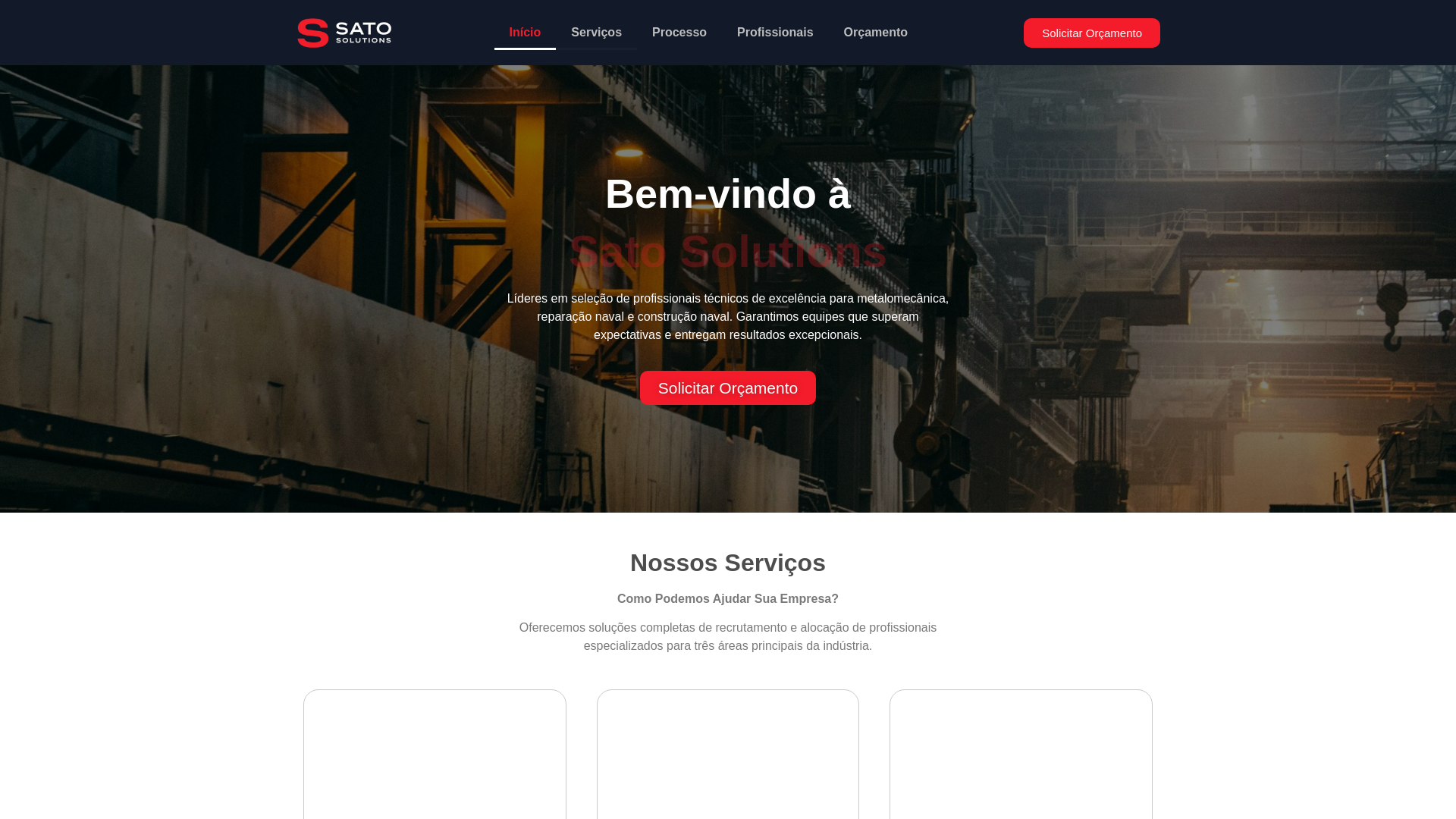 website screenshot of https://satosolutions.co