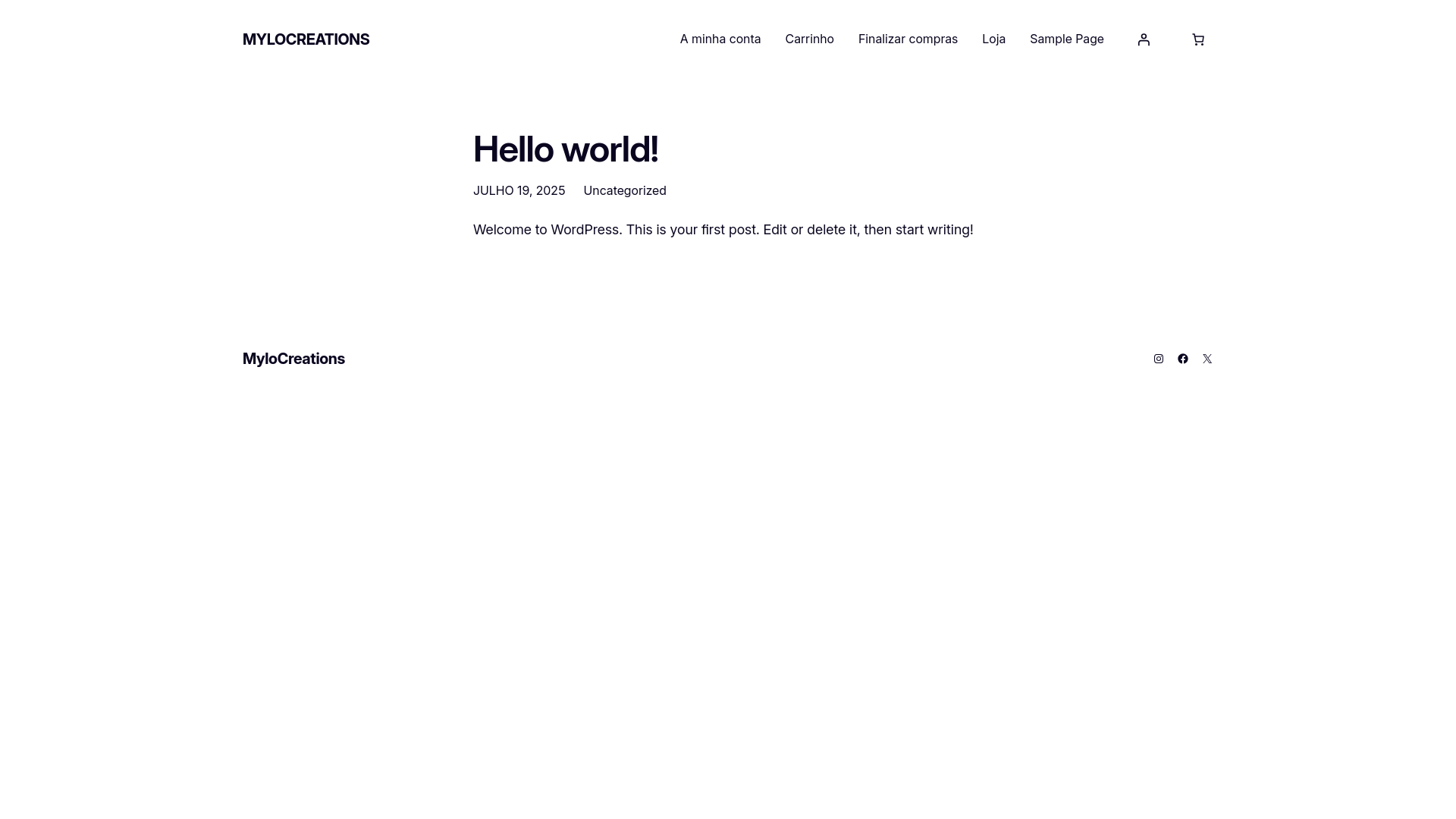 website screenshot of https://mylocreations.com/