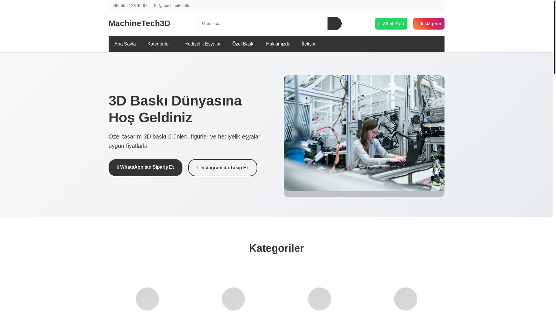 website screenshot of https://machinetech3d.com/