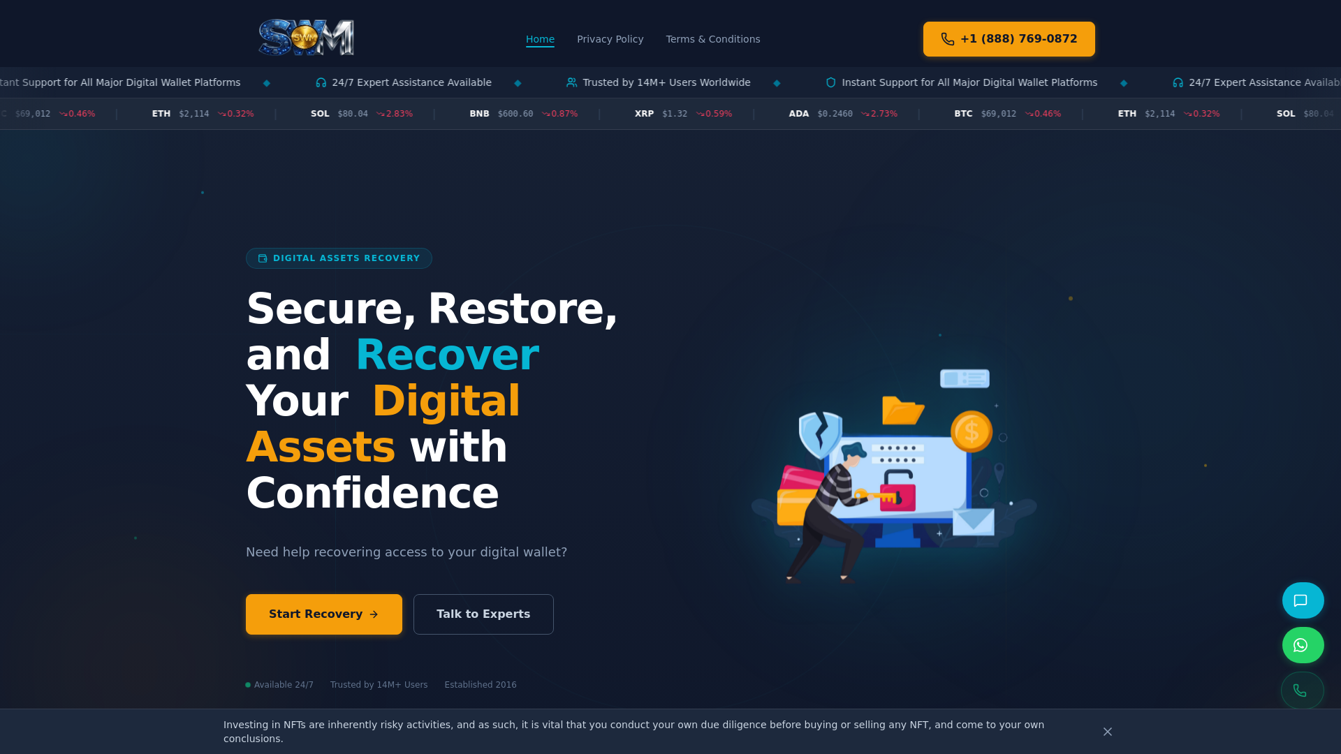 website screenshot of https://smartwalletmanagement.com