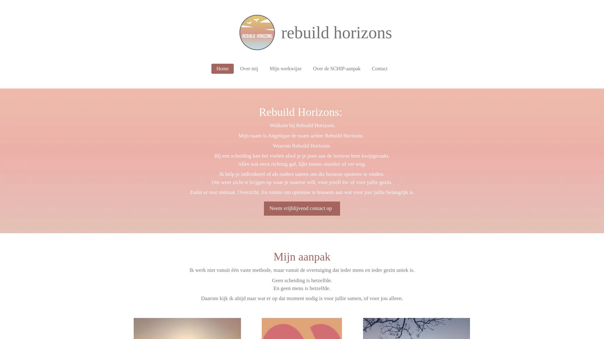 website screenshot of https://rebuildhorizons.nl/