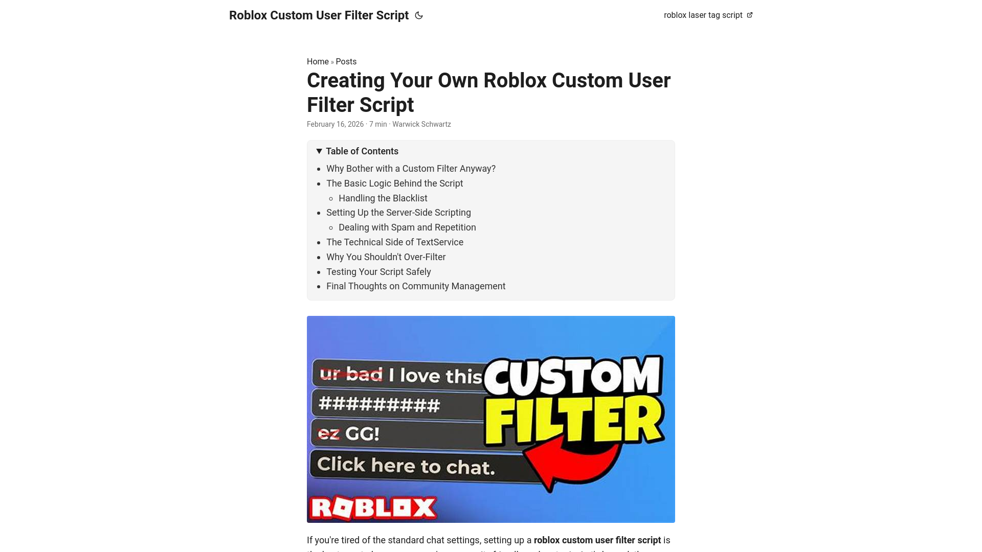 website screenshot of https://roblox-custom-user-filter-script.pages.dev/