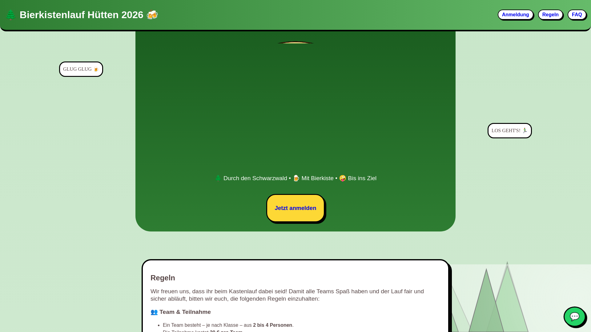 website screenshot of https://bierkistenlauf-huetten.de