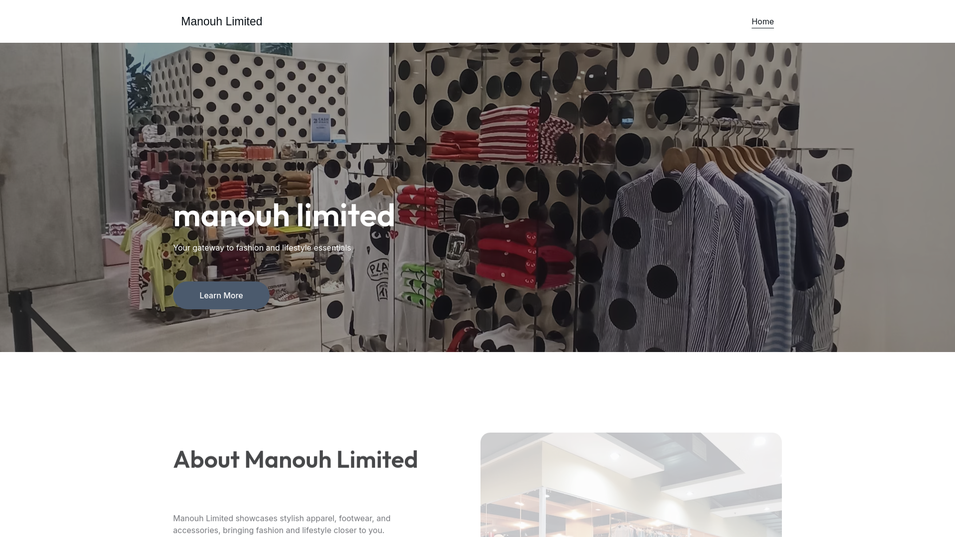 website screenshot of https://manouhlimited.com/