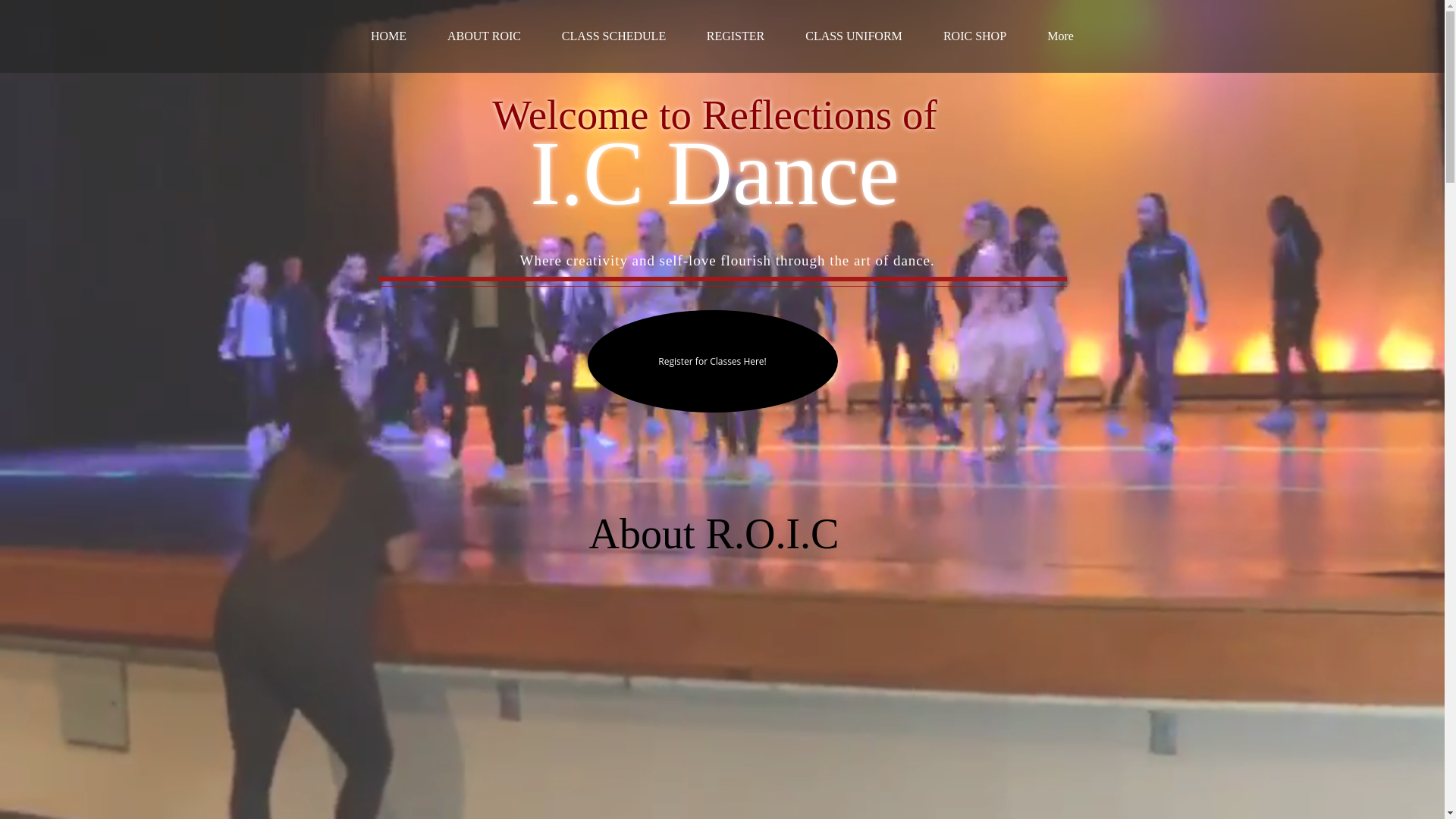 website screenshot of https://reflectionsoficdance.com/