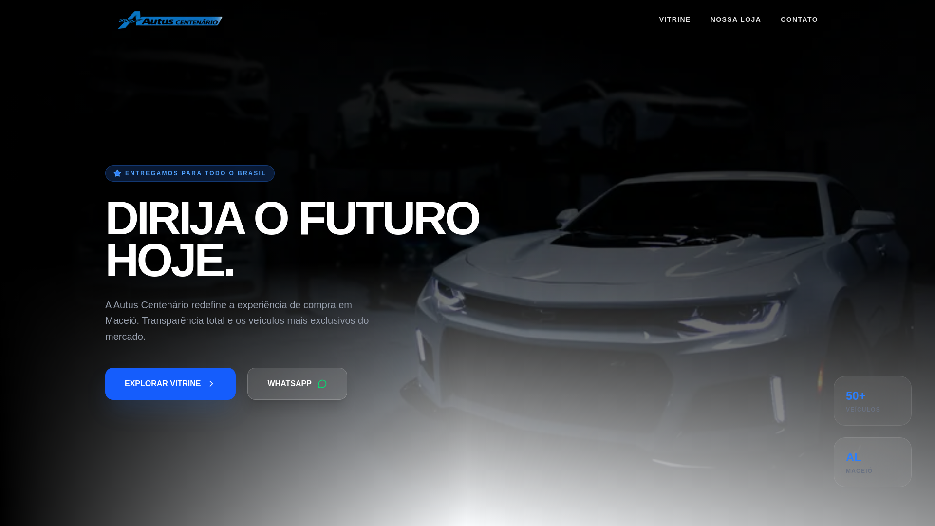 website screenshot of https://autuscentenario.com.br