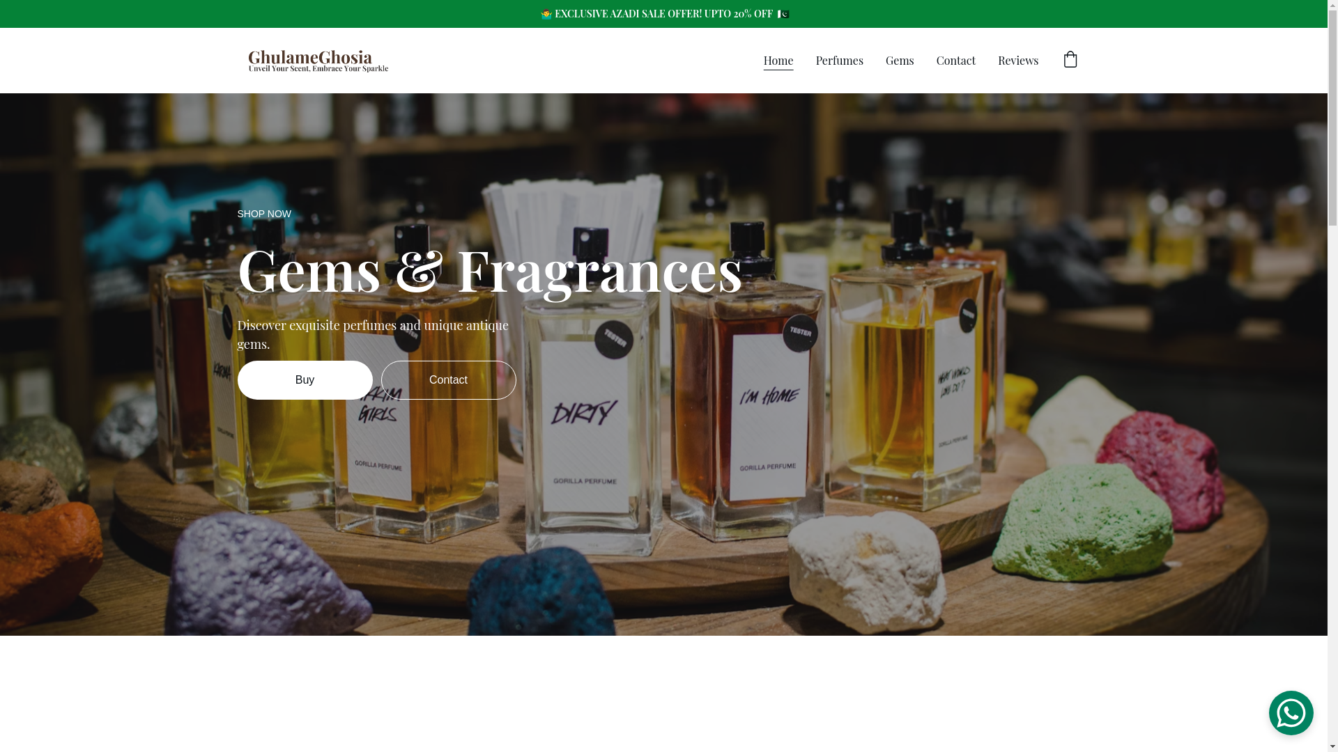 website screenshot of https://ghosiaproducts.uk/