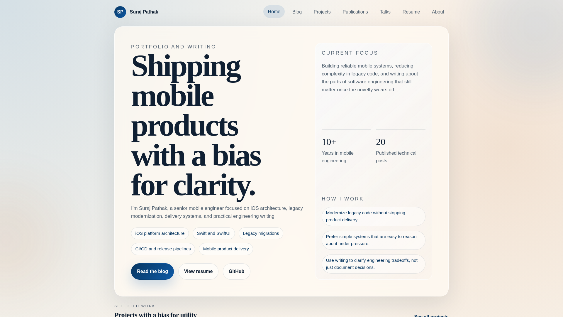 website screenshot of https://surajpathak.xyz/