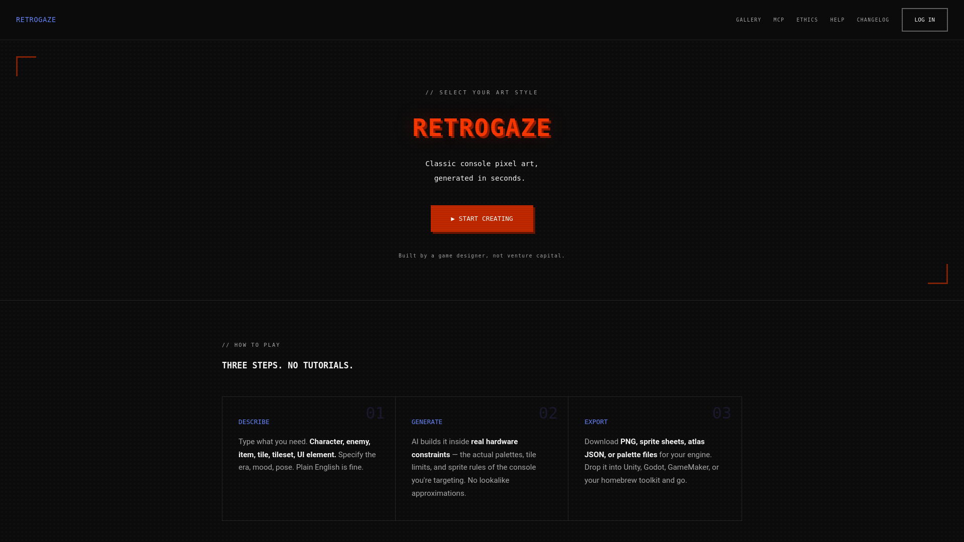 website screenshot of https://retrogazeai.com