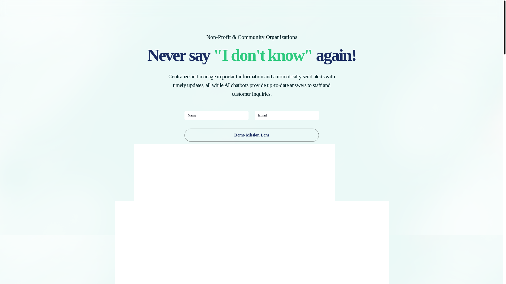 website screenshot of https://bgcmissionlens.com/