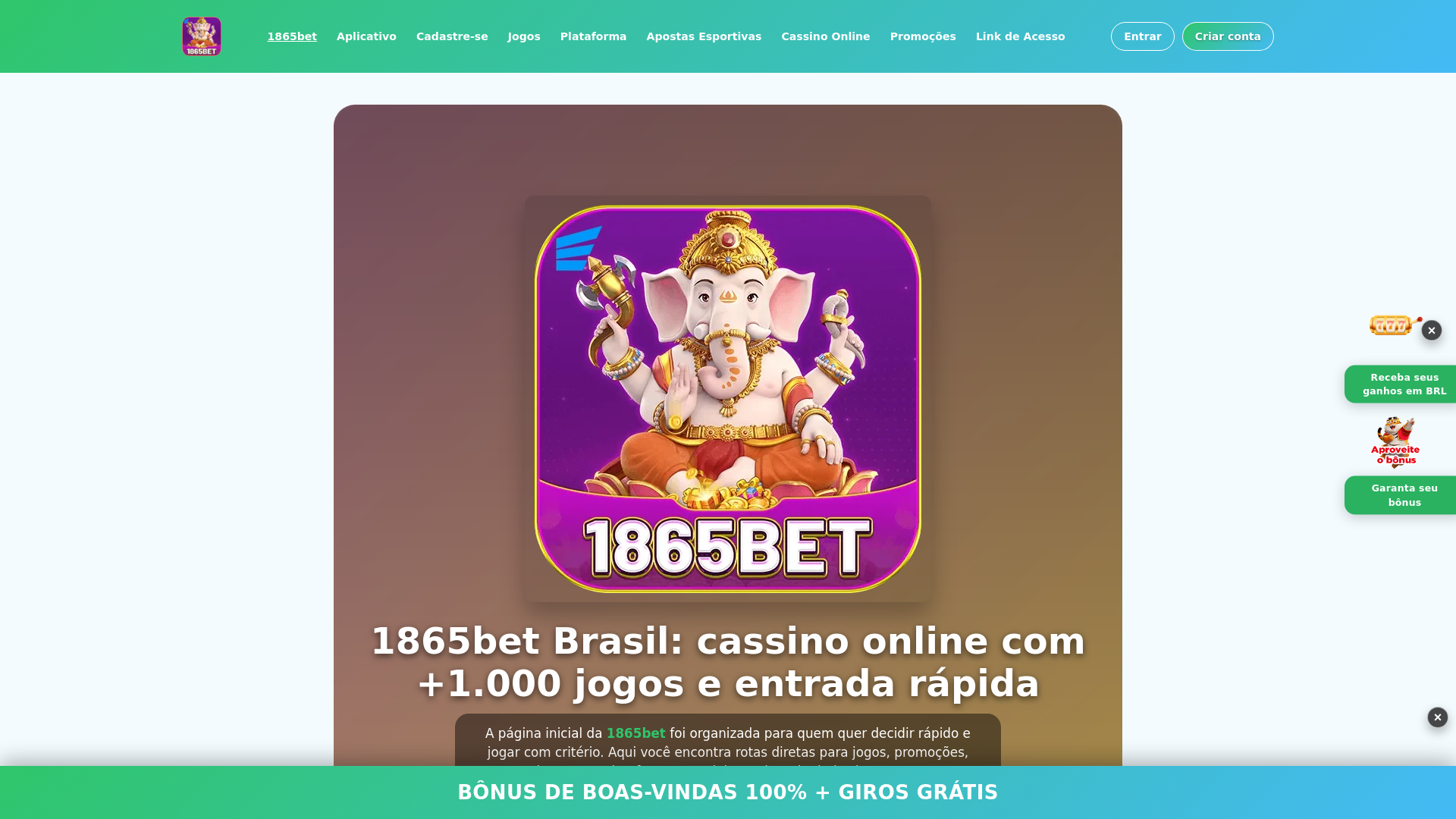 website screenshot of https://1865bet5.com