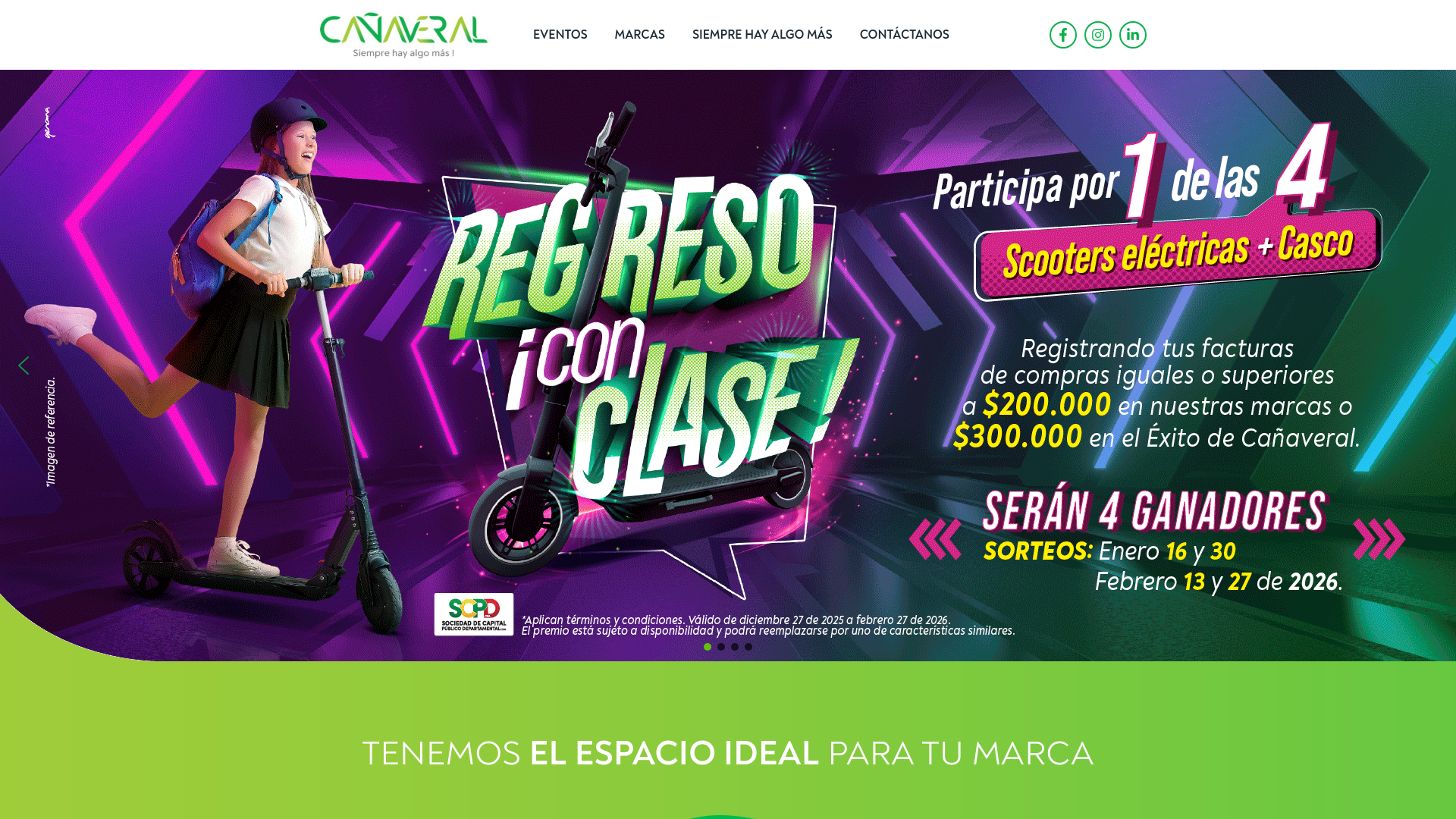 website screenshot of https://canaveral.com.co