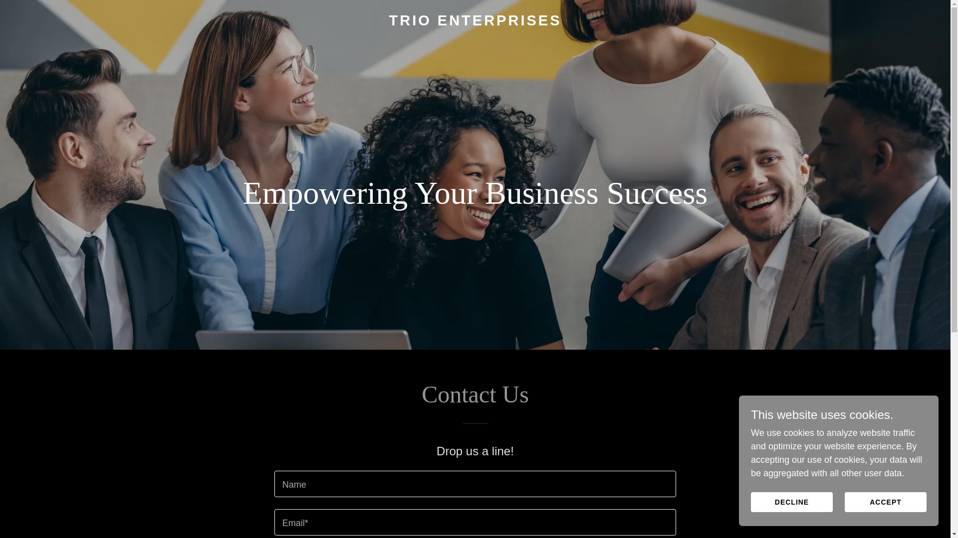 website screenshot of https://trio-enterprises.com/