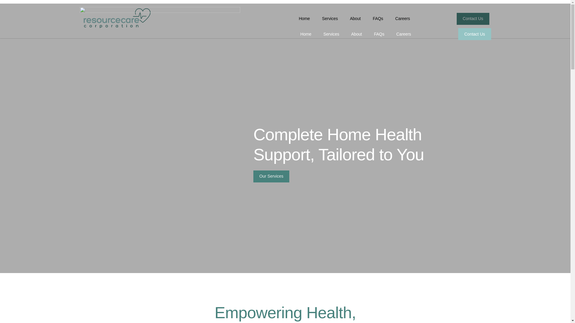 website screenshot of https://resourcecarecorp.com/