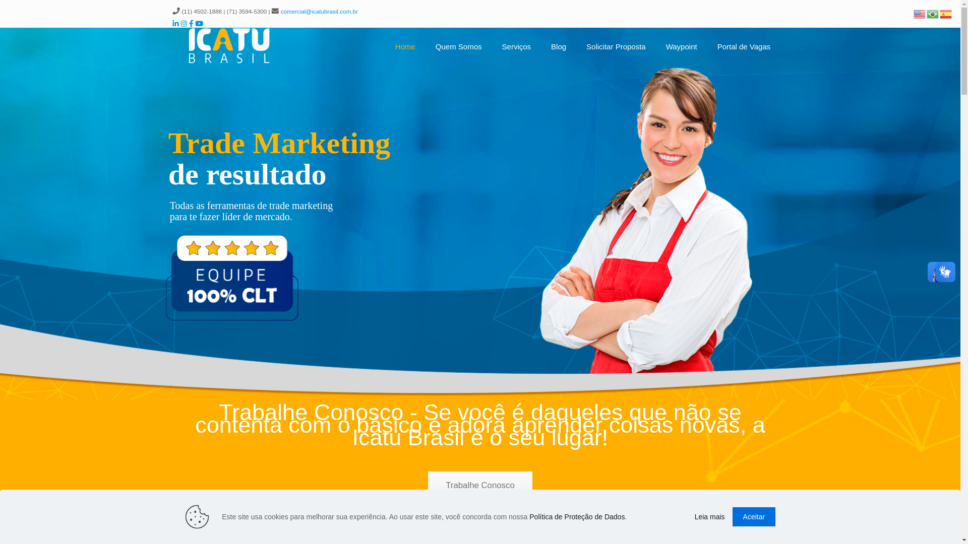 website screenshot of https://icatutrade.com.br/