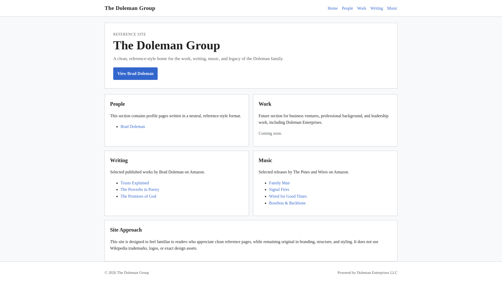 website screenshot of https://thedolemangroup.pages.dev/