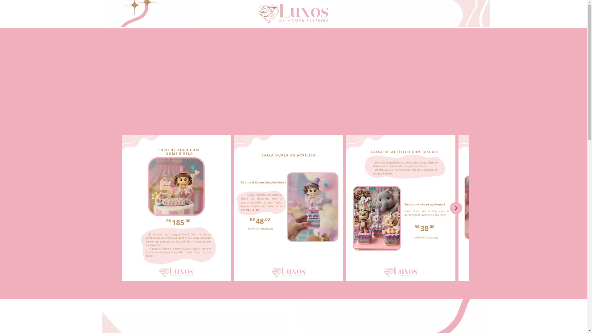 website screenshot of https://luxodemamaefesteira.com/