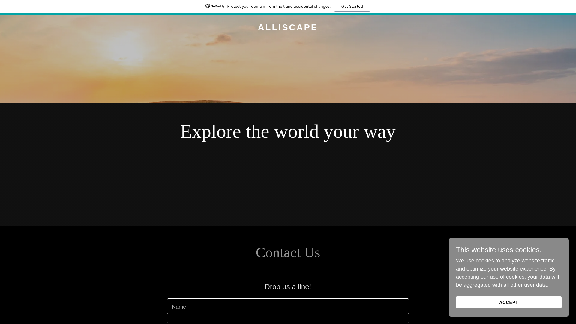 website screenshot of https://alliscape.com/