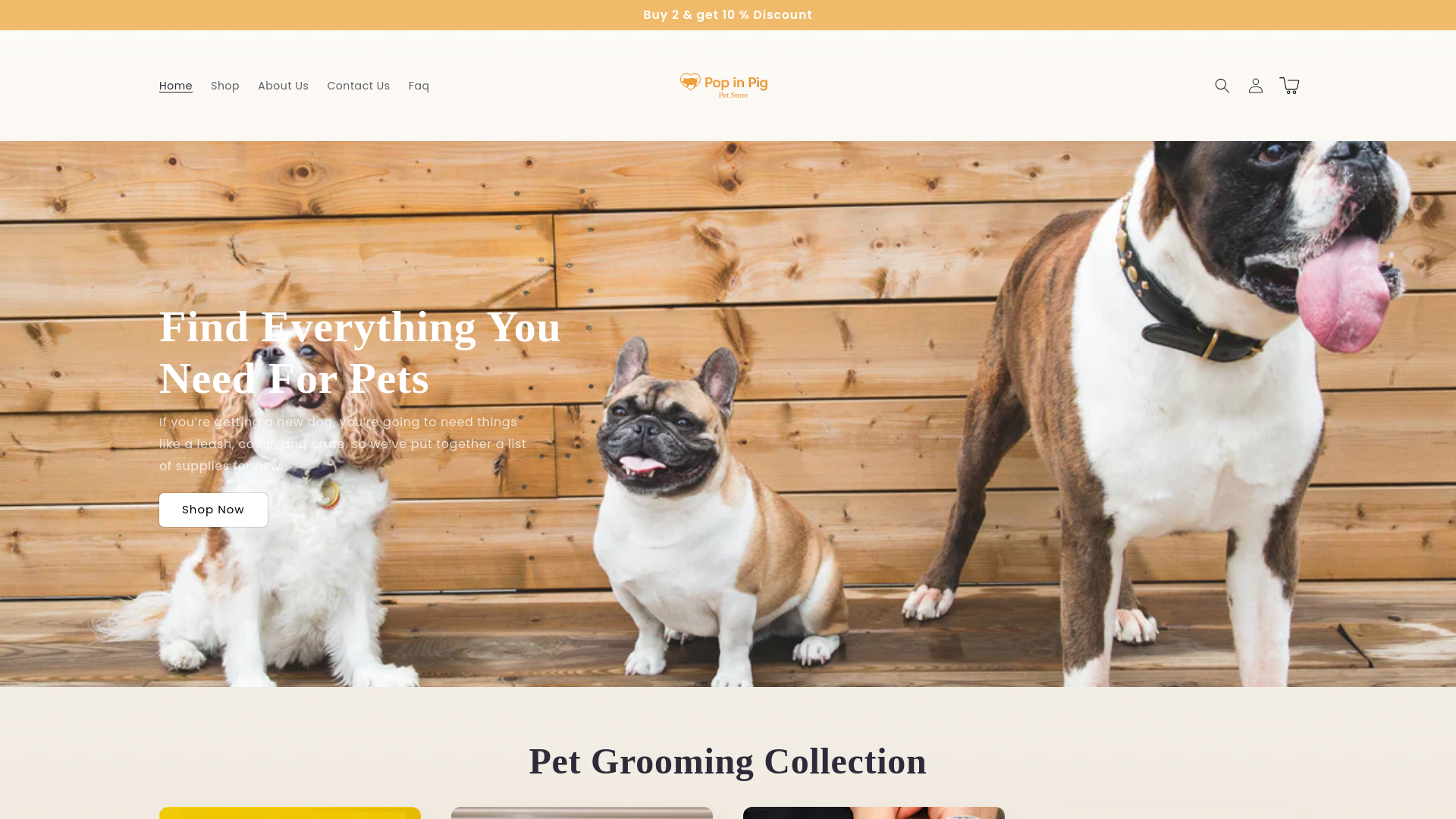 website screenshot of https://popinpig.com/