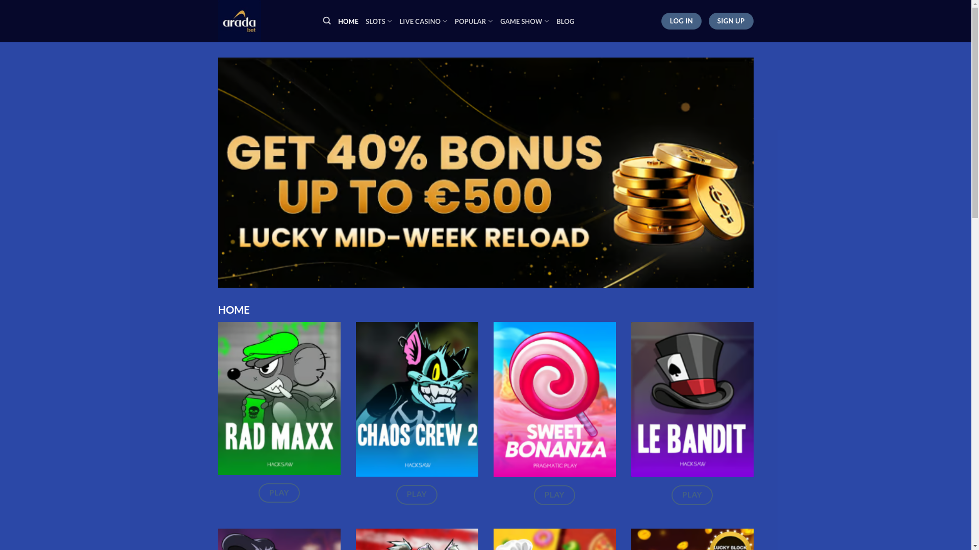 website screenshot of https://arada-bet.net/
