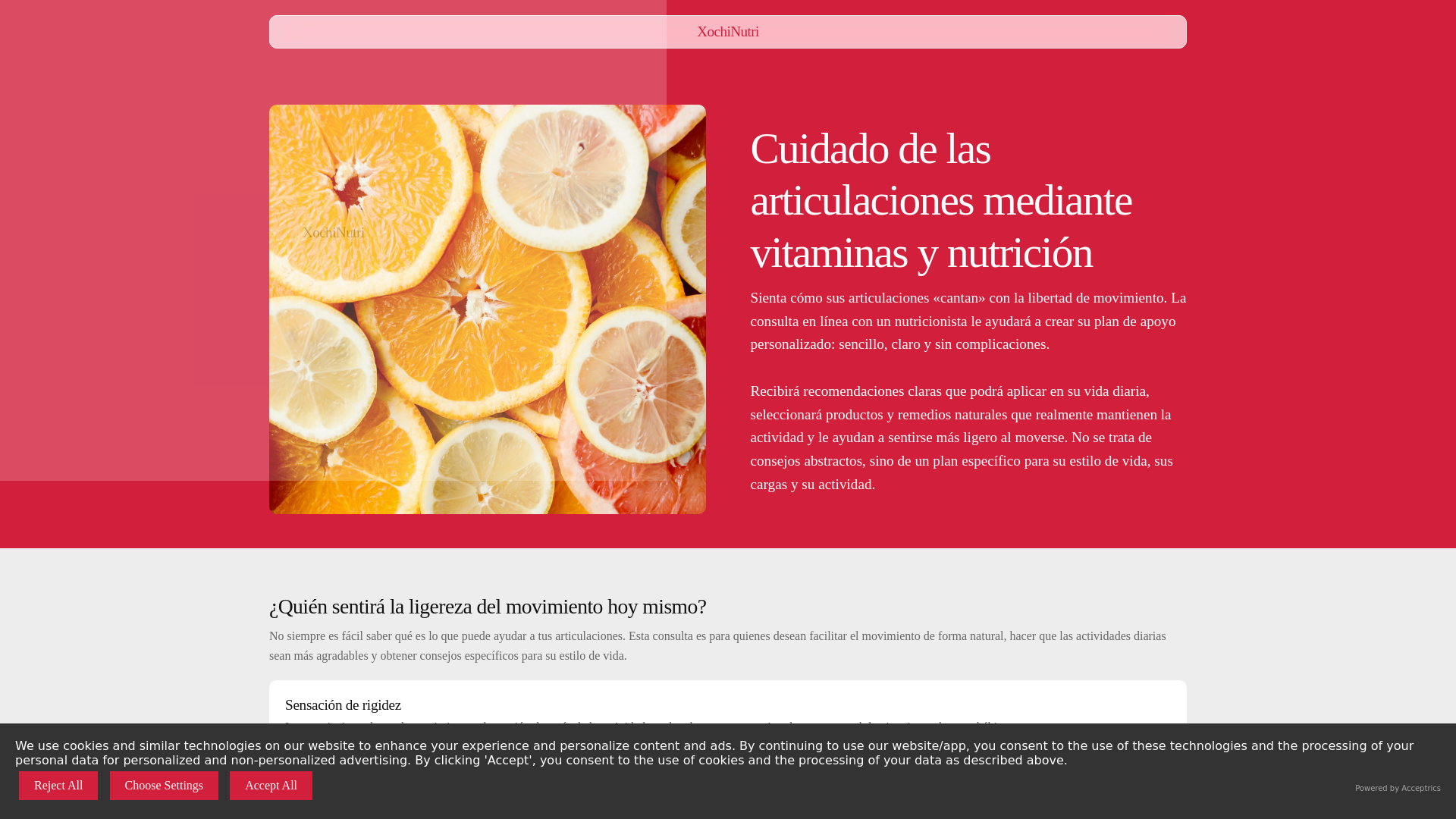 website screenshot of https://xochinutricentro.info