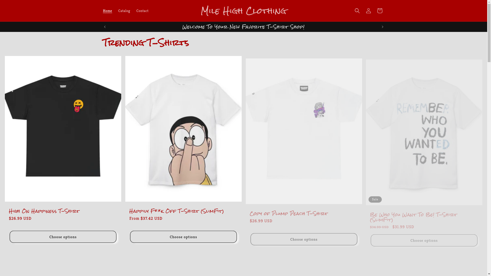 website screenshot of https://milehighclothing.store/