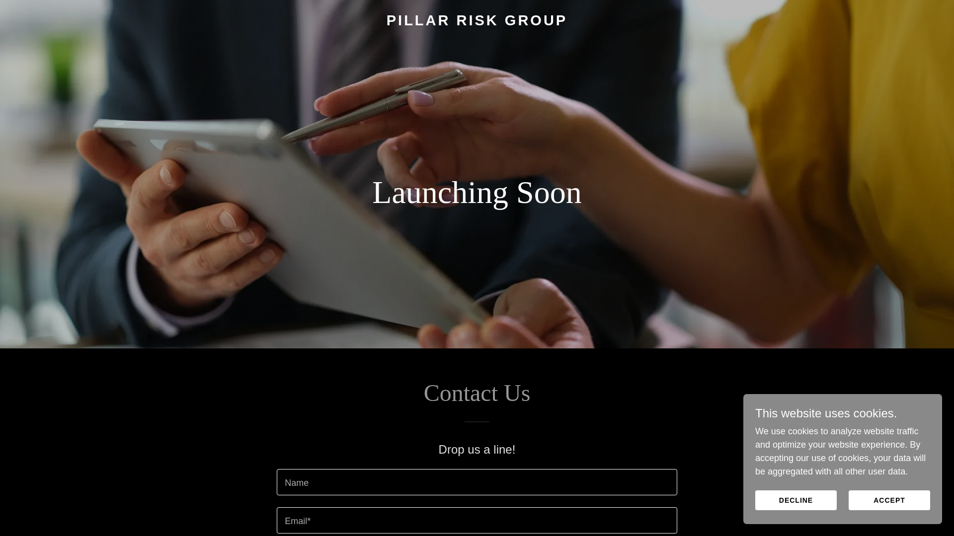 website screenshot of https://pillarriskgroup.com/