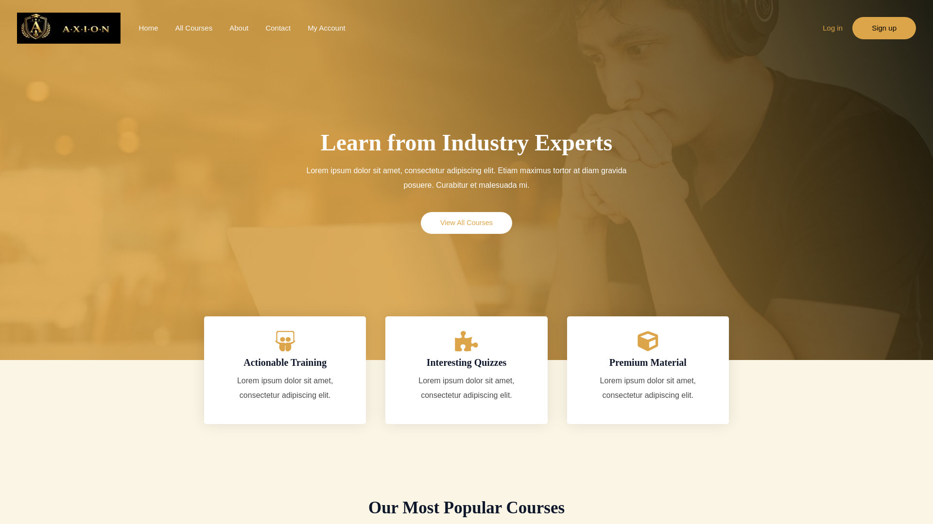 website screenshot of https://theaxionacademy.com/