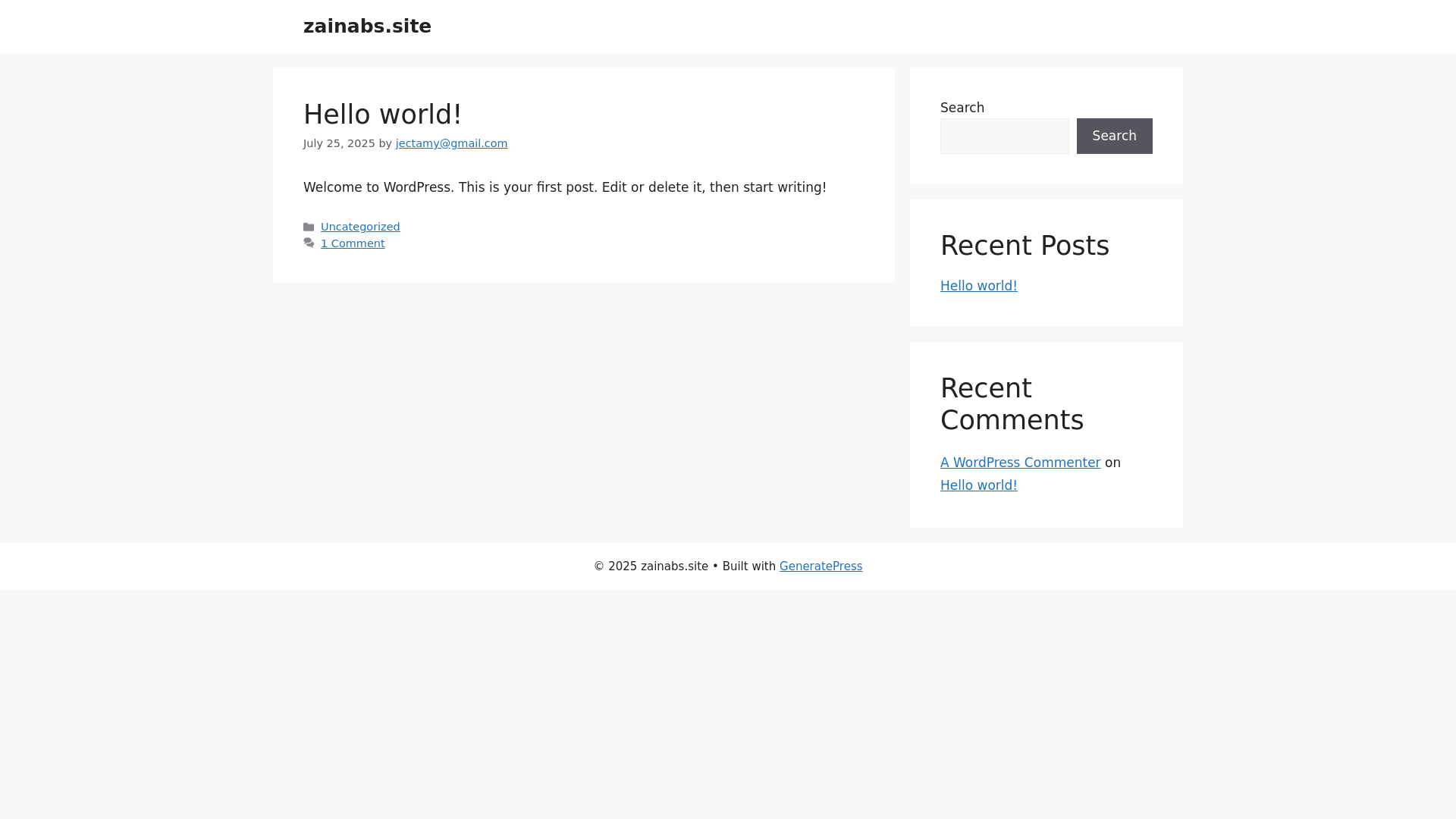 website screenshot of https://zainabs.site/