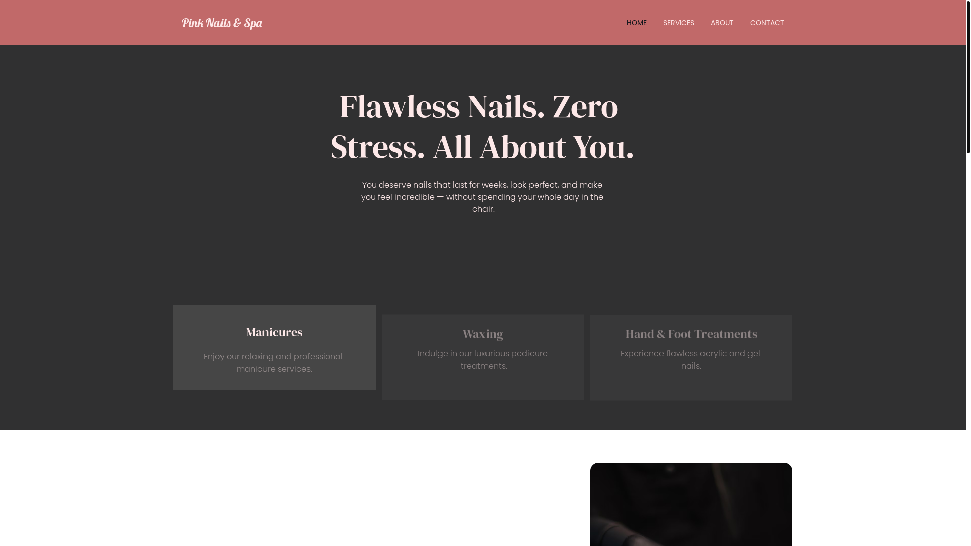 website screenshot of https://pinknaileltham.com/