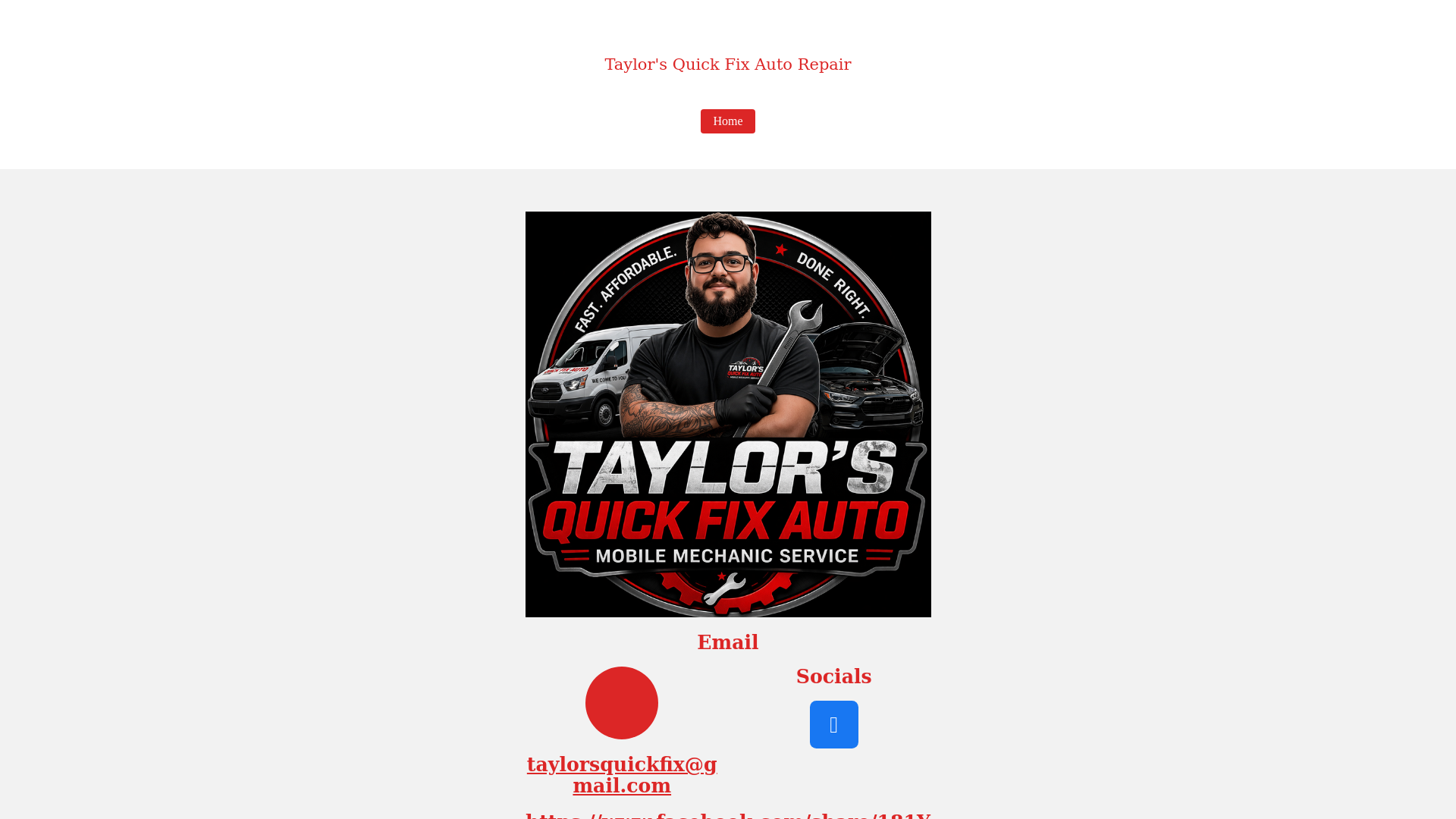 website screenshot of https://taylorsquickfixauto.com/