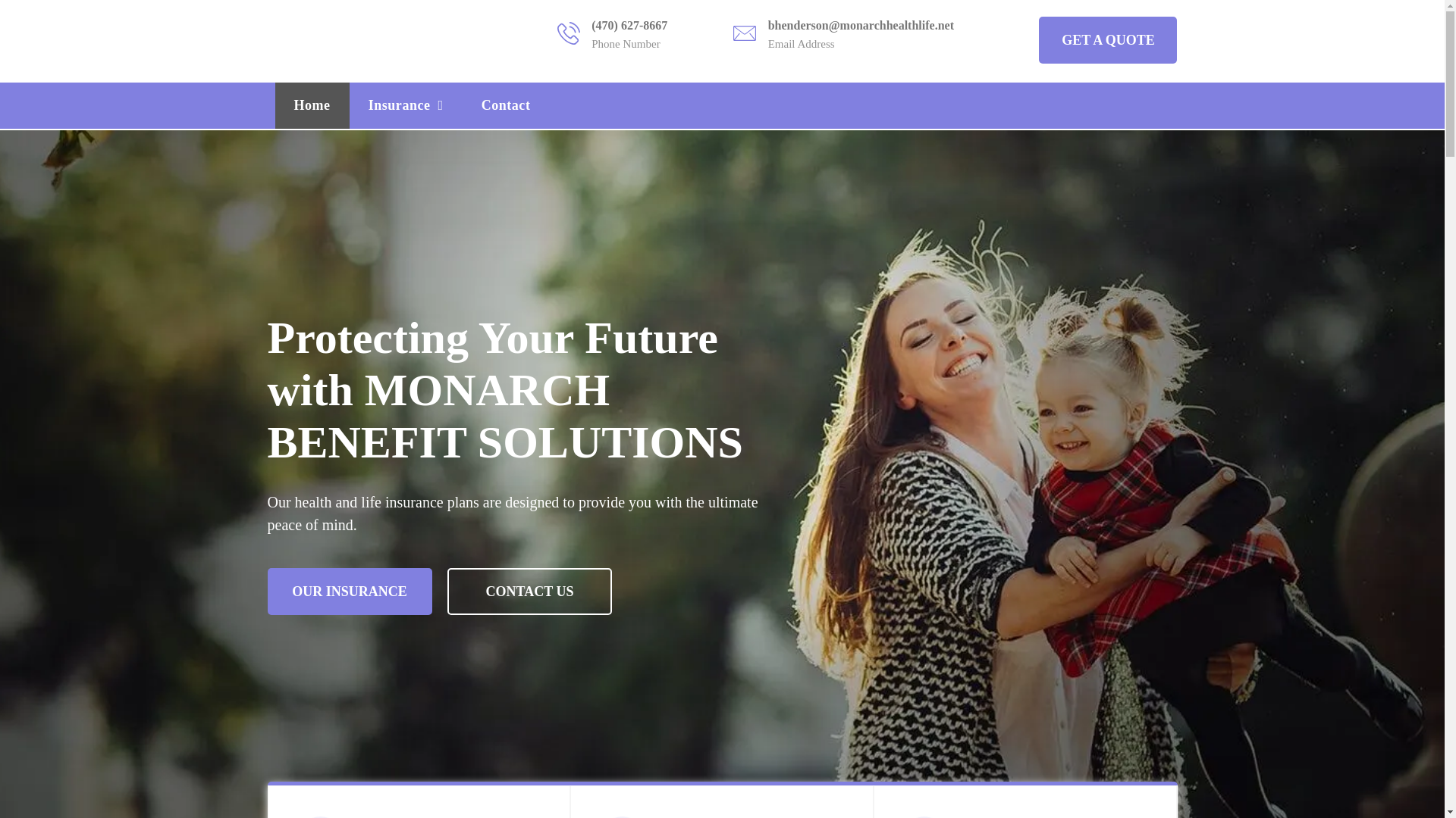 website screenshot of https://monarchhealthlife.net/
