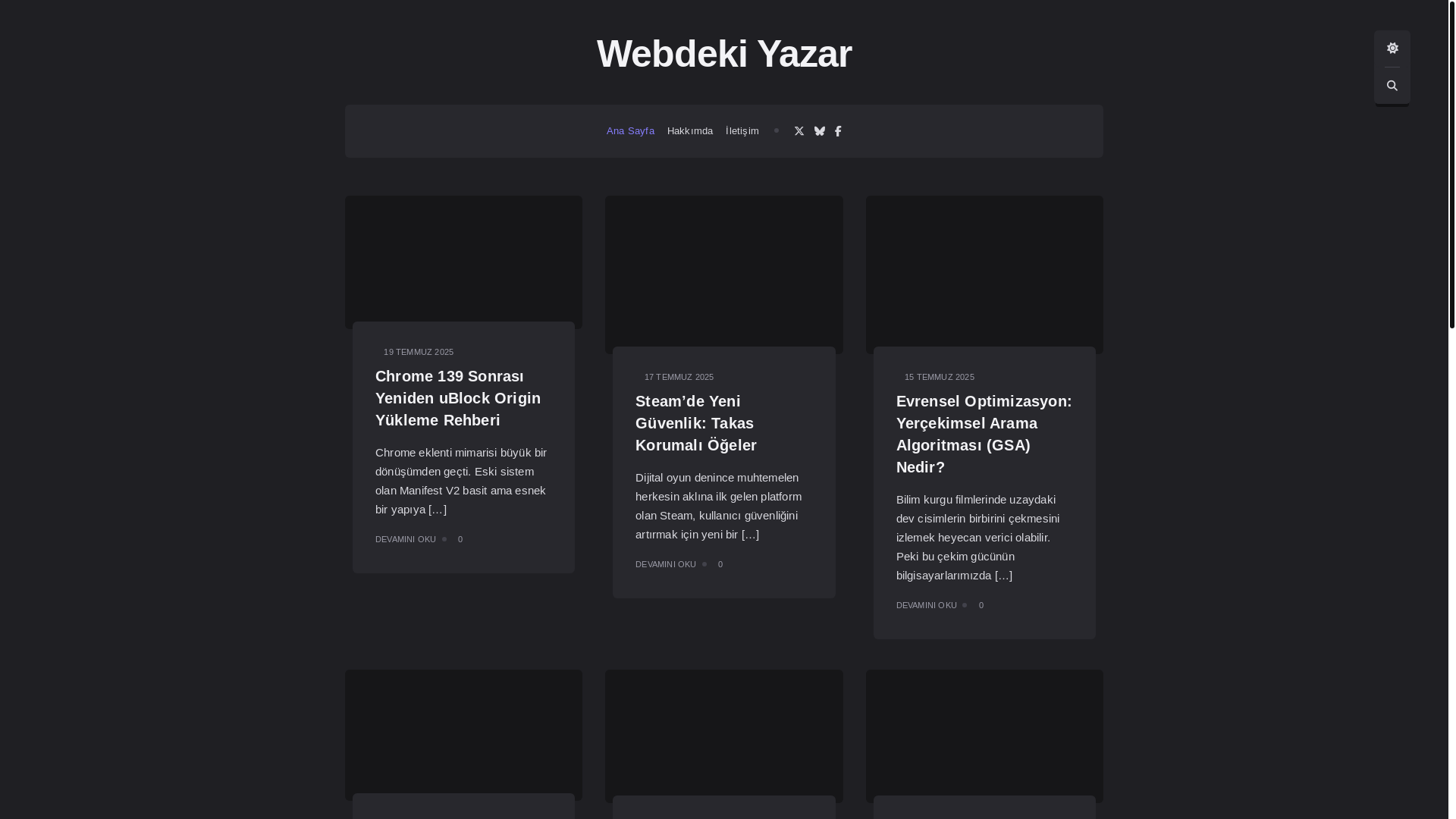 website screenshot of https://webdekiyazar.com