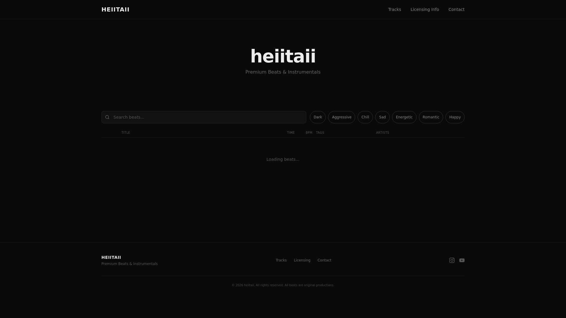 website screenshot of https://heiitaii.com/