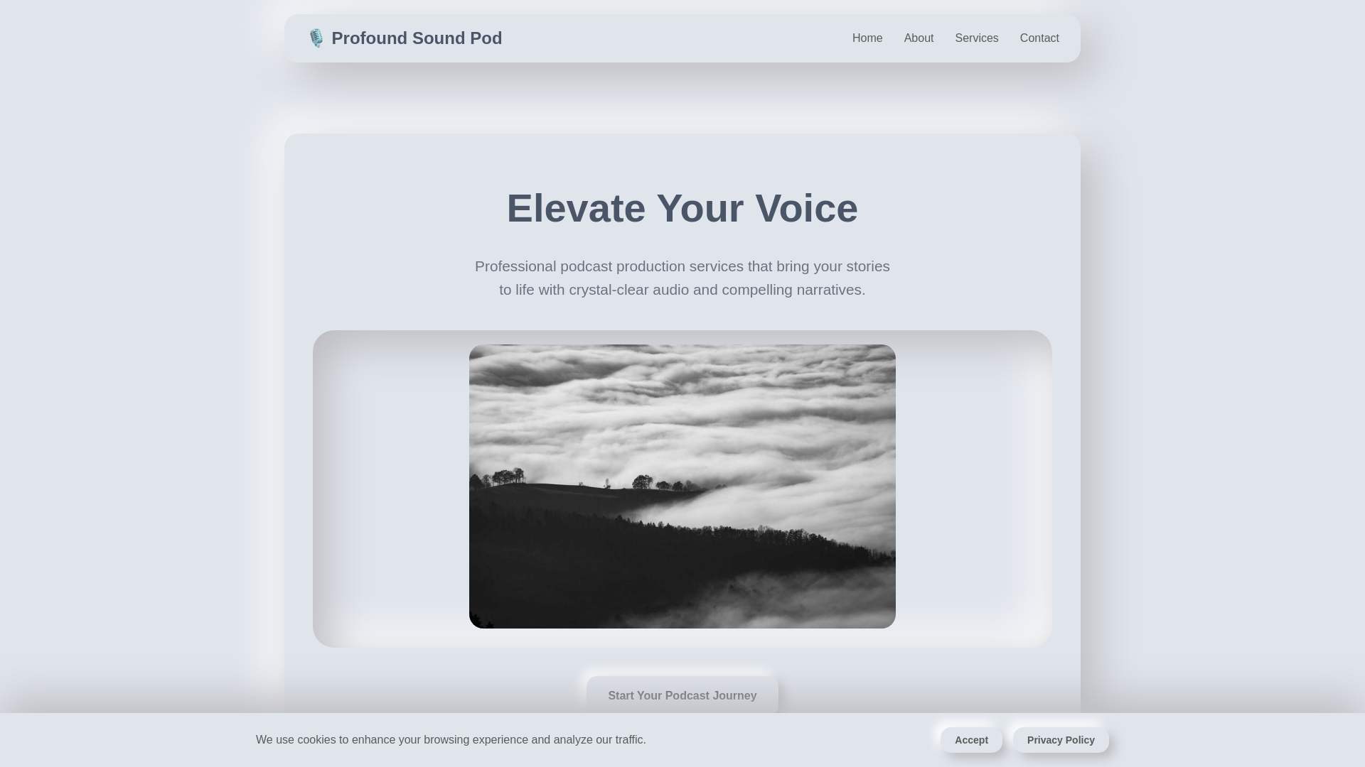 website screenshot of https://profoundsoundpod.click/