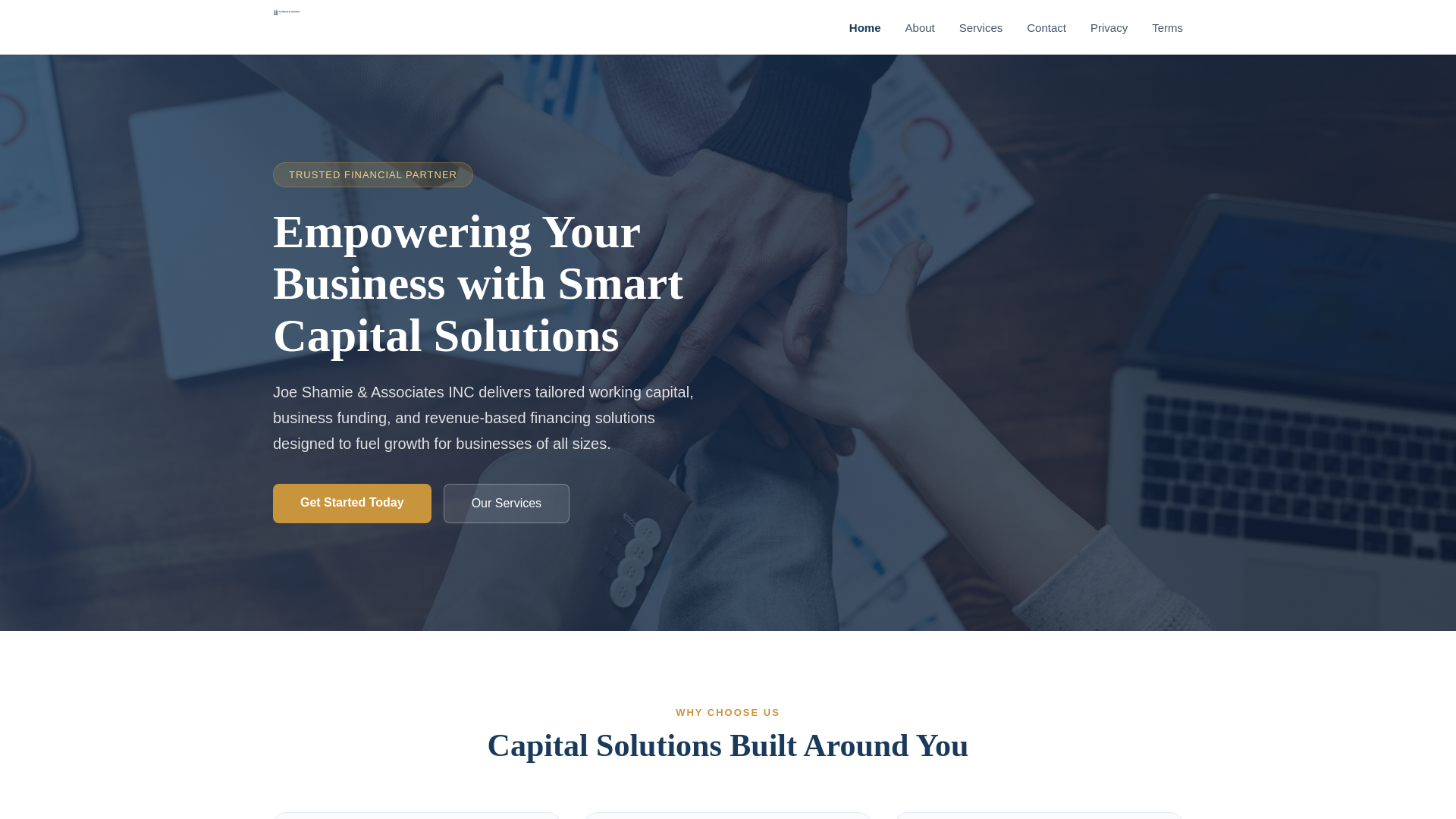 website screenshot of https://joeshamieassociates.pages.dev/