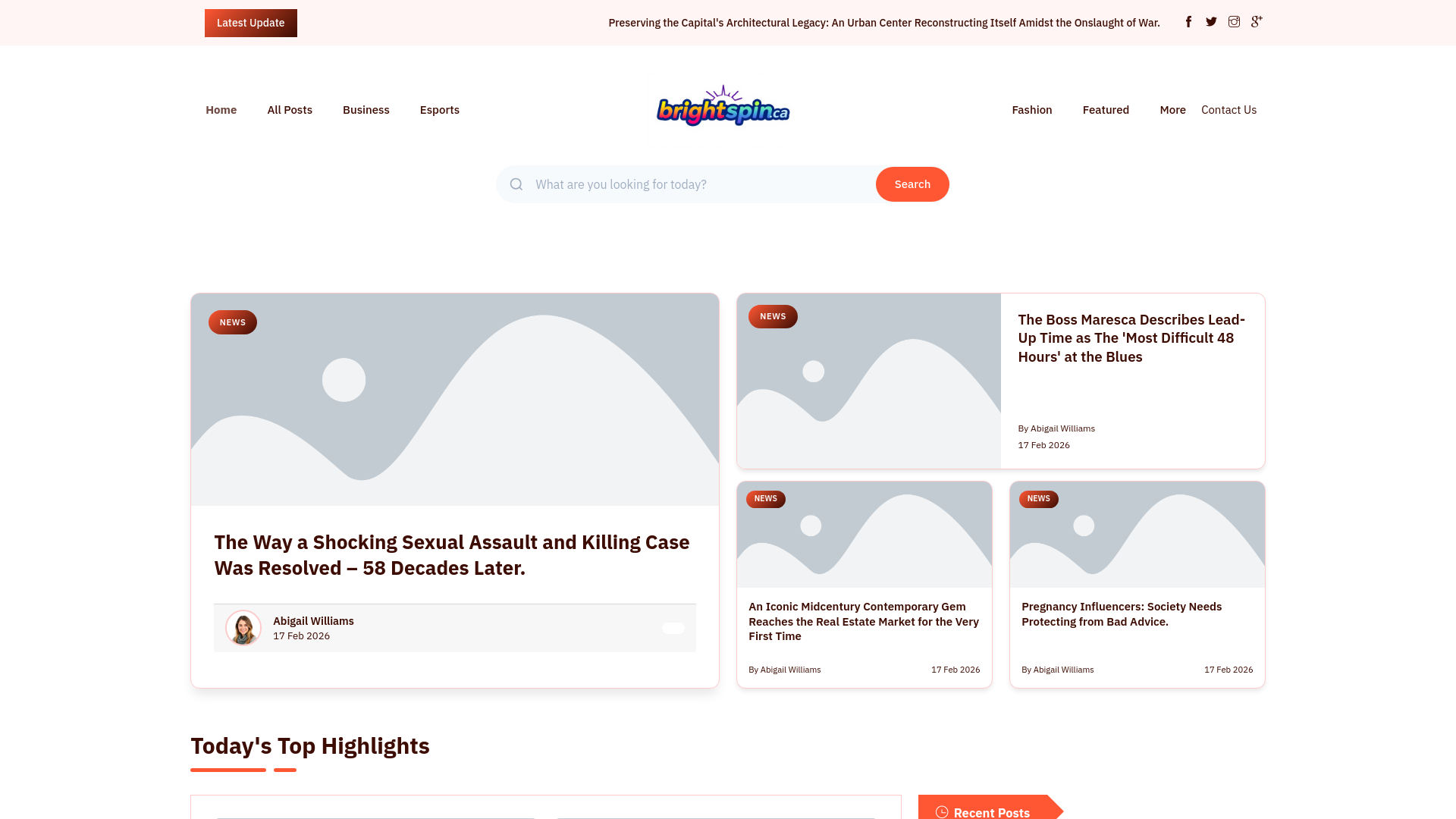 website screenshot of https://brightspins.ca/