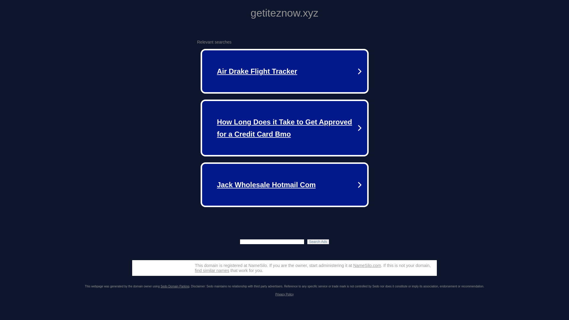 website screenshot of https://getiteznow.xyz/