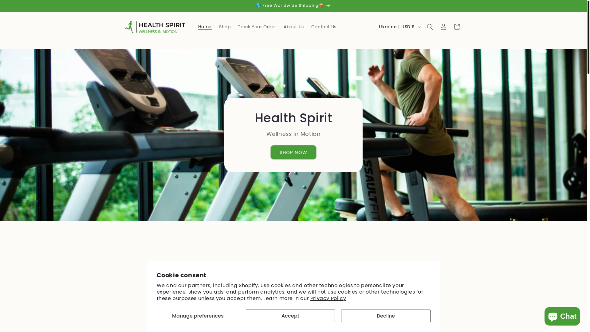 website screenshot of https://healthspiritshop.com/