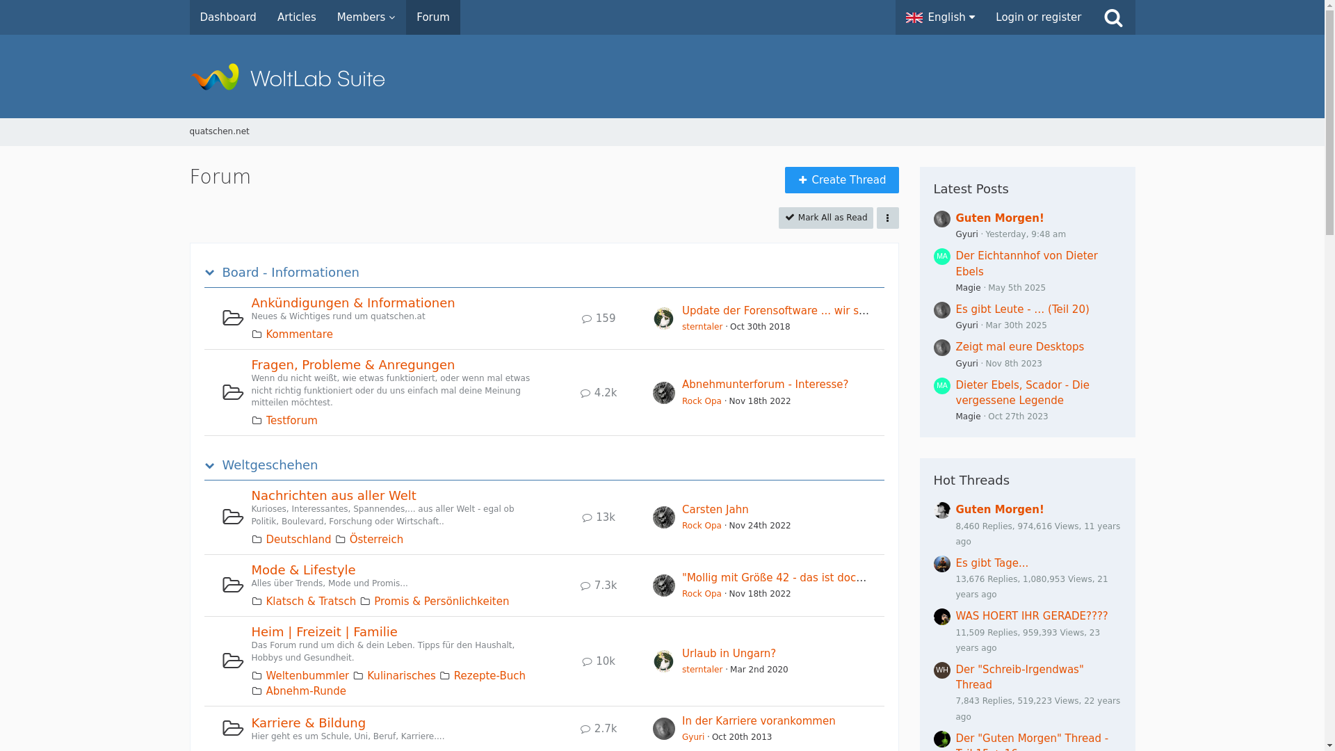 website screenshot of http://www.quatschen.net/