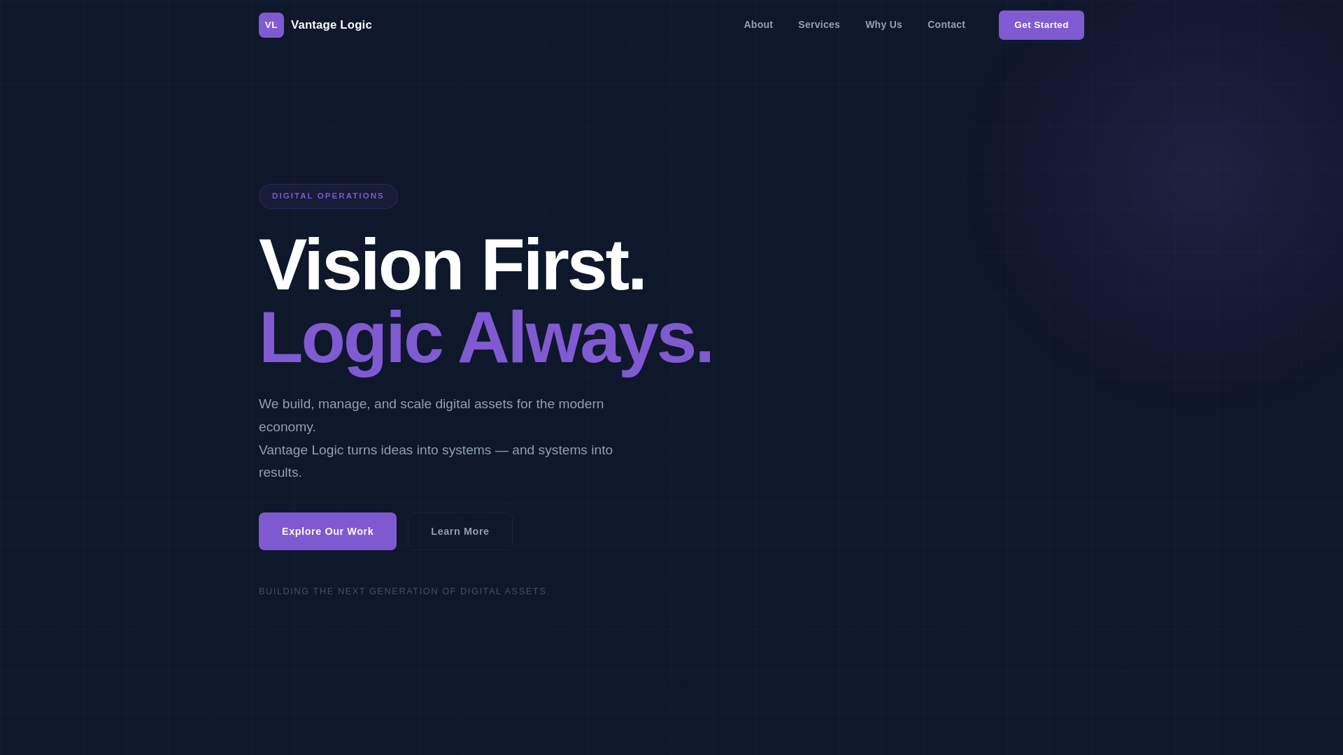 website screenshot of https://vantagelogicgroup.com/