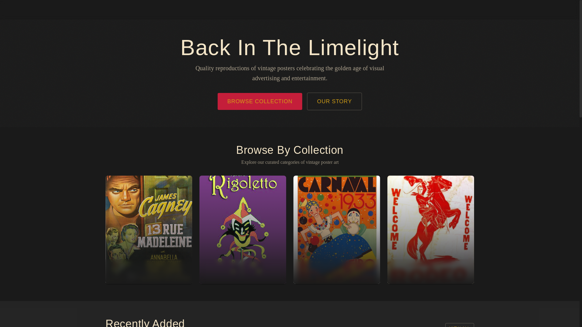 website screenshot of https://backinthelimelight.com/