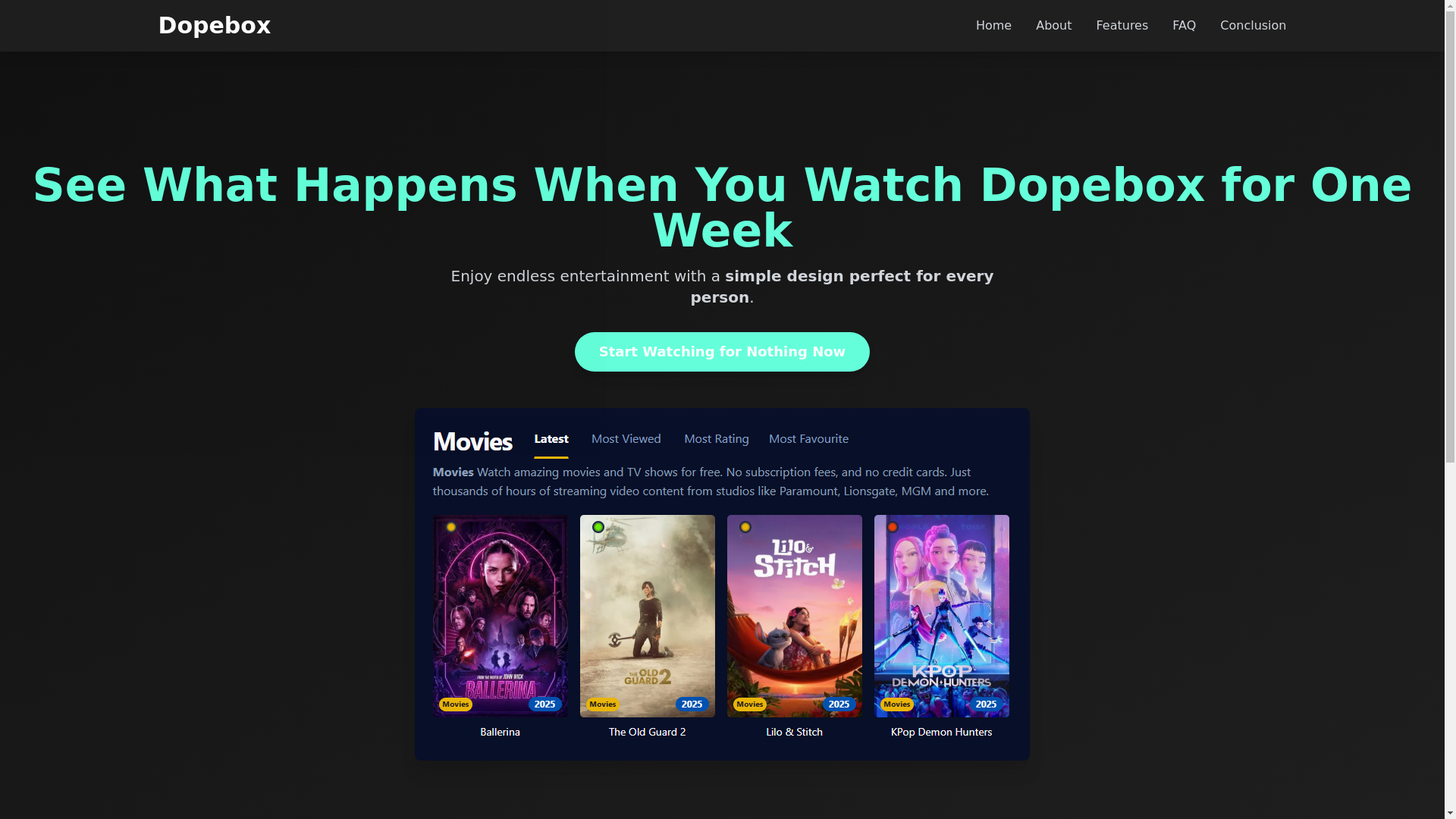 website screenshot of https://dopebox-tysu.pages.dev/