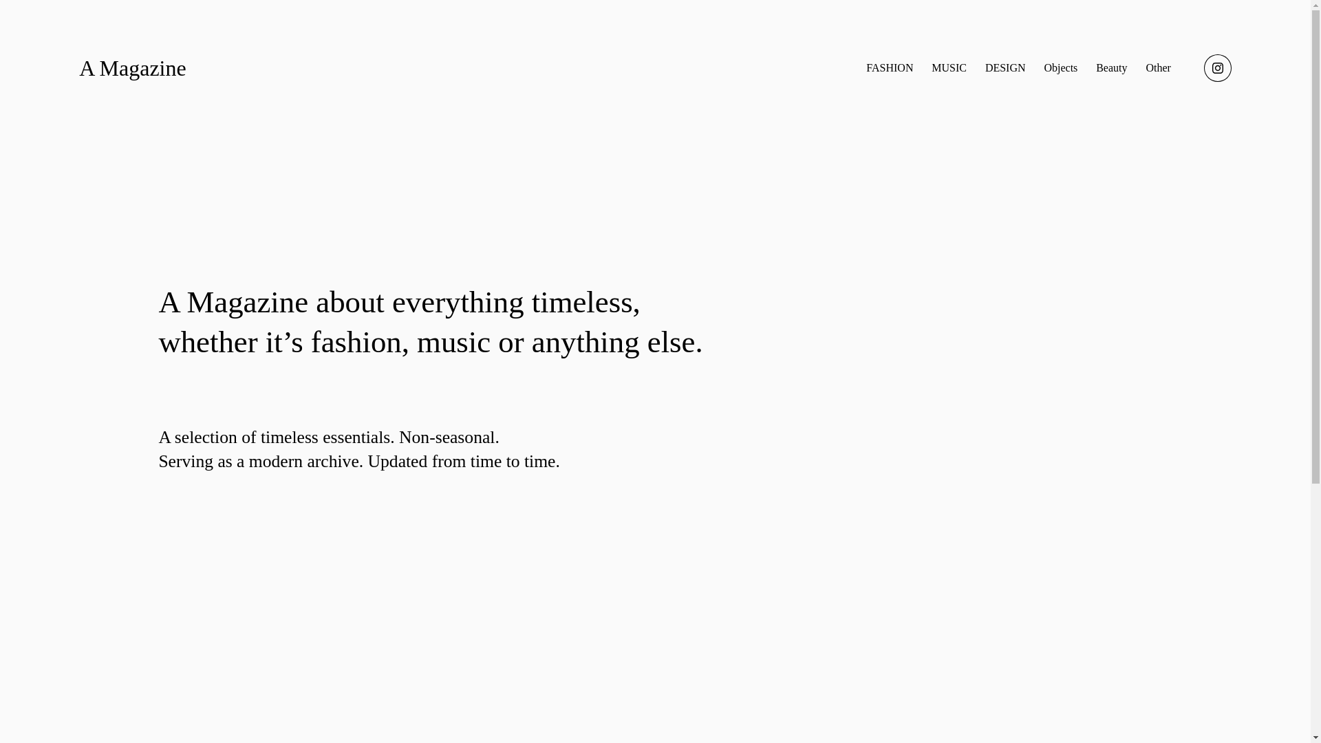 website screenshot of https://amagazinecuratedbyjnk.com/