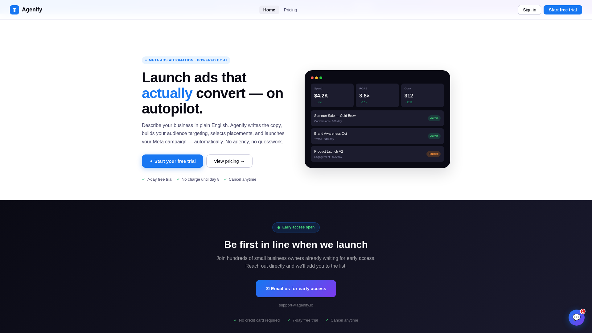 website screenshot of https://agenify.io