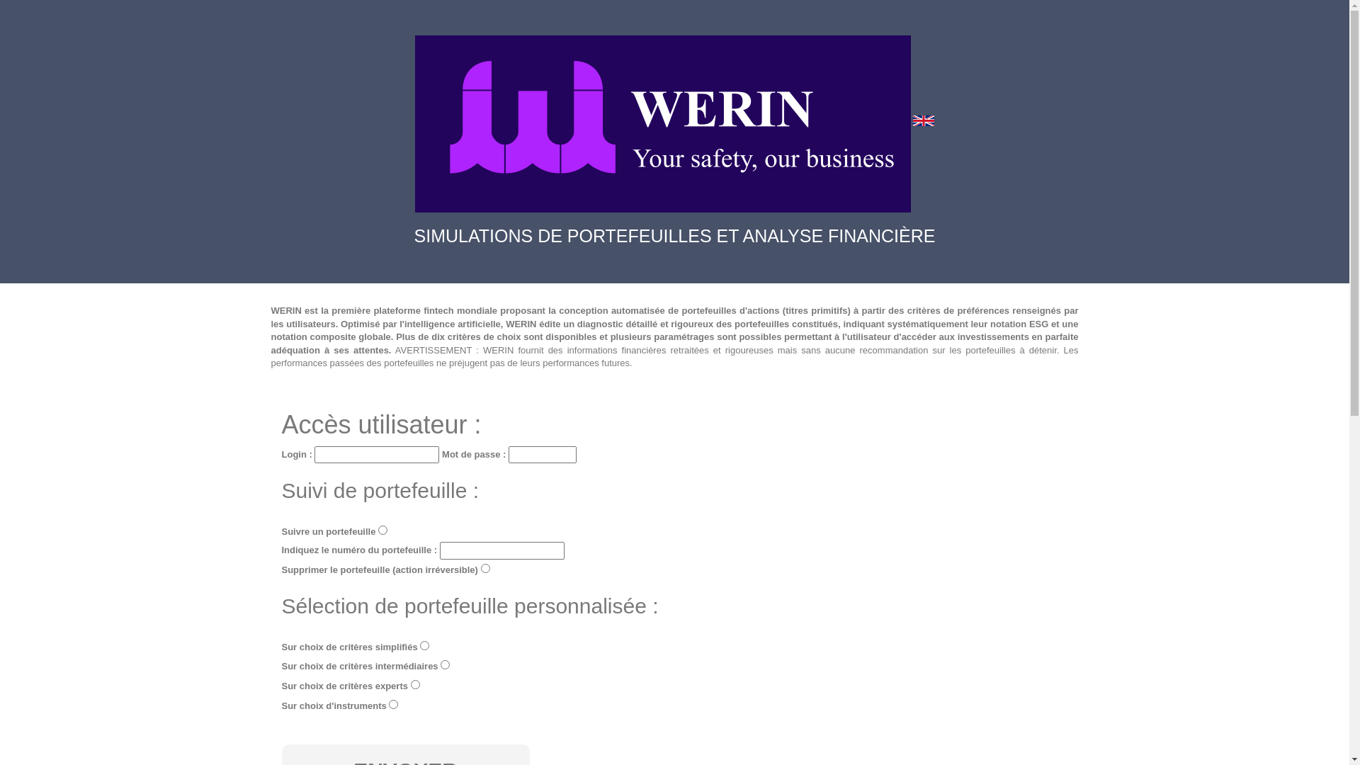 website screenshot of https://werinfinance.com/