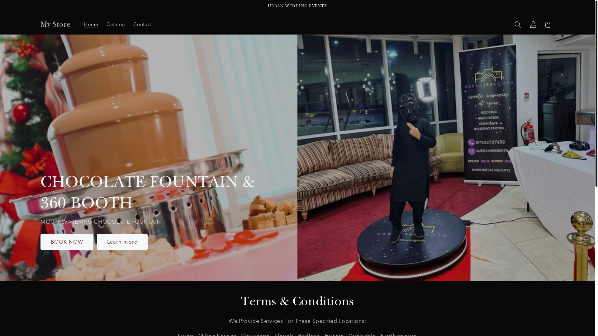website screenshot of https://urbanweddingeventz.com/