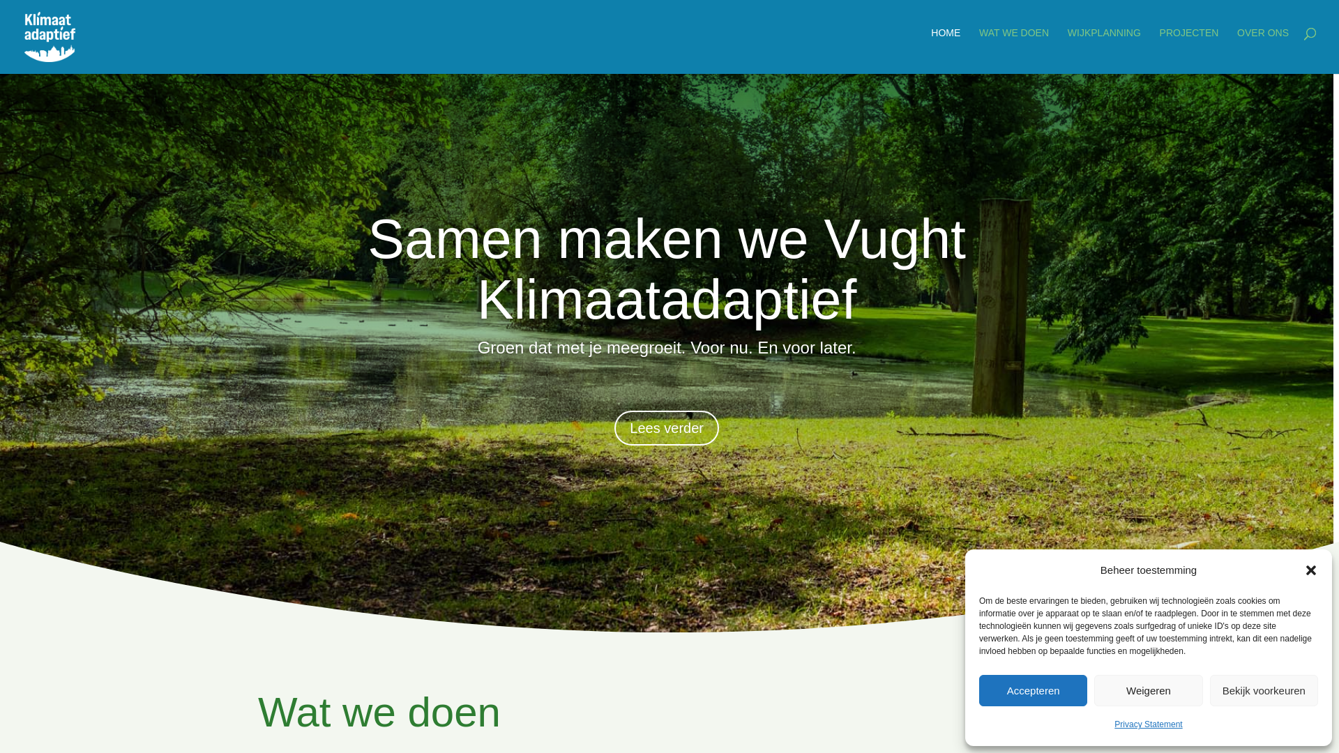 website screenshot of https://klimaatadaptiefvught.nl/